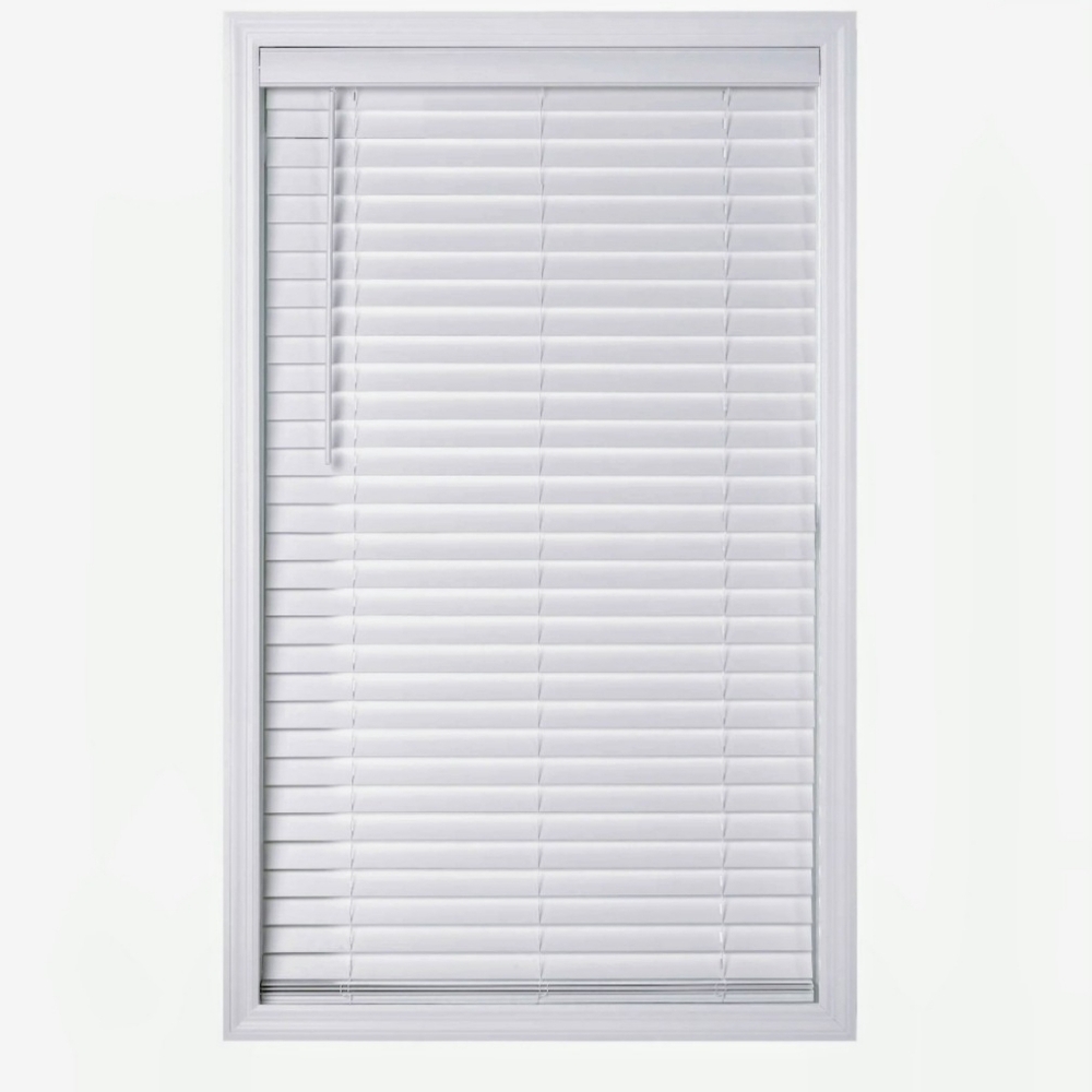 Better Homes & Gardens 2" Cordless Faux Wood Horizontal Blinds, White 27" W x 64